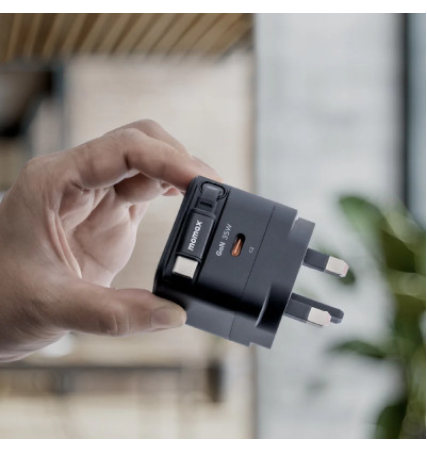 Momax 1-Charge+ 1-Port GaN 65W Charger With Built-In USB-C Cable