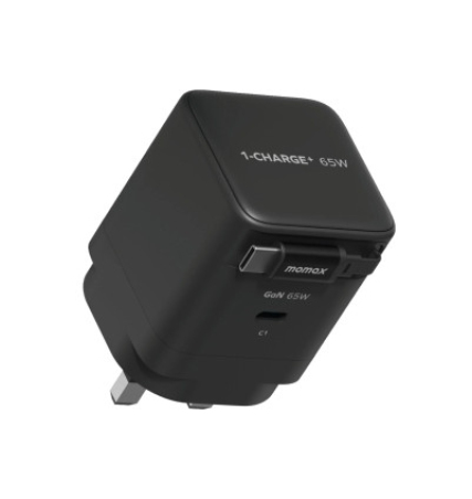 Momax 1-Charge+ 1-Port GaN 65W Charger With Built-In USB-C Cable