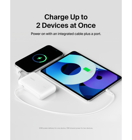 BELKIN BOOSTCHARGE POWER BANK 10K WITH INTEGRATED CABLE