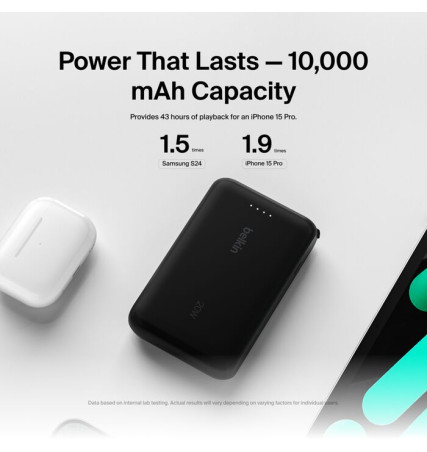 BELKIN BOOSTCHARGE POWER BANK 10K WITH INTEGRATED CABLE