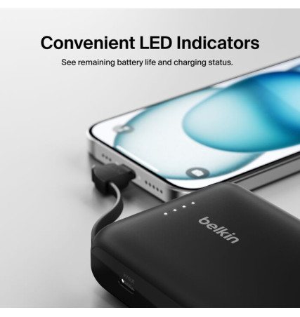 BELKIN BOOSTCHARGE POWER BANK 10K WITH INTEGRATED CABLE