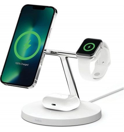 Belkin BoostCharge Pro 3-in-1 Wireless Charger with Official MagSafe Charging 15W