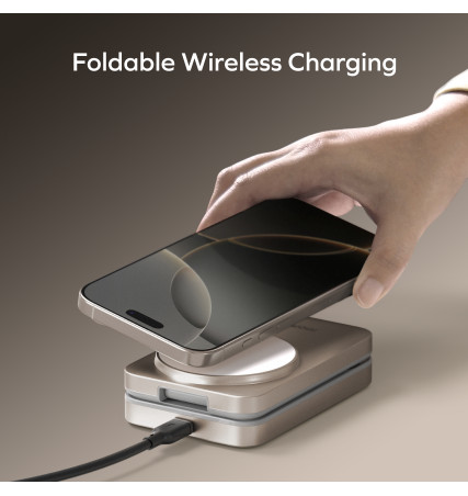 Momax 1-Charge Q.Port 3-in-1 Foldable Qi2 15W Magnetic Wireless Charging Stand