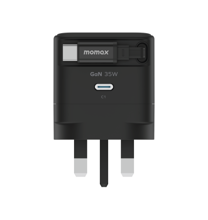 Momax 1-Charge+ 1-Port GaN 35W Charger With Built-In USB-C Cable