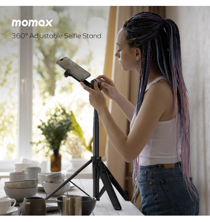 Momax 1-Snap Pole Magnetic Tripod Selfie Stick with Wireless Remote