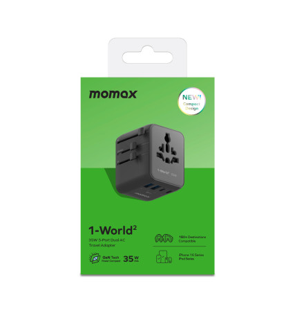 Momax 1-World² PD35W 5 ports + AC Travel Adapter 