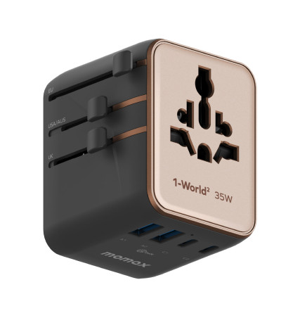 Momax 1-World² PD35W 5 ports + AC Travel Adapter 