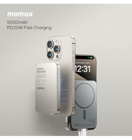 Momax Q.Mag X 5000mAH Wireless Battery Pack