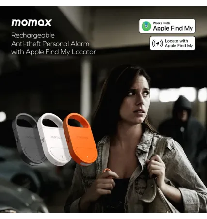 Momax PinBuzz Rechargeable Anti-Theft Personal Alarm With Find My Locator