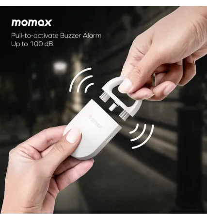 Momax PinBuzz Rechargeable Anti-Theft Personal Alarm With Find My Locator