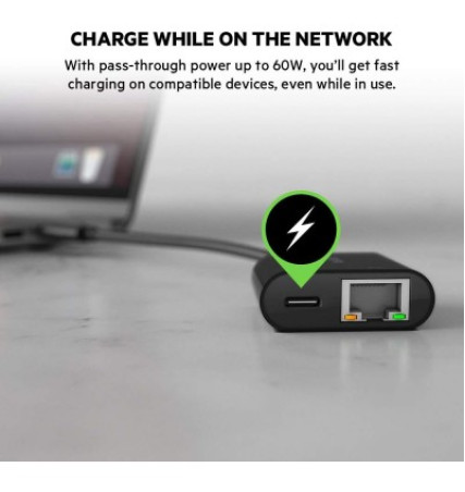 Belkin USB-C TO Ethernet Adapter with 60W PD
