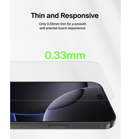 Belkin Tempered Glass Screen Protector for iPhone 17 Pro & iPhone 16 Pro - 2 pack