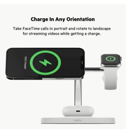 Belkin BoostCharge Pro 3-in-1 Wireless Charger with Official MagSafe Charging 15W