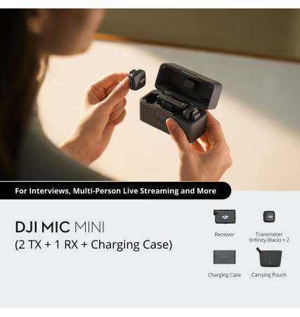 DJI Mic Mini (2TX + 1RX) with Charging Case