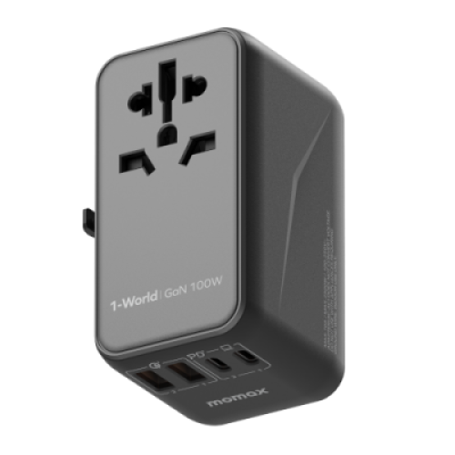 Momax 1-World² Universal 4-Port Travel GaN Charger 100W with Dual AC