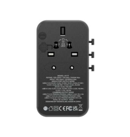 Momax 1-World² Universal 4-Port Travel GaN Charger 100W with Dual AC