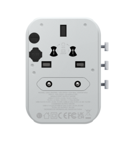  Momax 1-World PD35W 5 ports + AC Travel Adapter (White) 